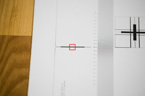Проверка объектива на бэк-фокус - фокусировка по толстой линии - фокусировка по горизонтальной линии
